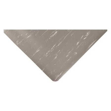 Antifatigue Mat, 5 ft. L x 3 ft. W, 1/2" Thickness, Vinyl, Marble, Gray/White