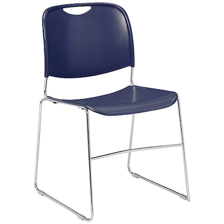 Stacking Chair, 8500 Series, Polypropylene Navy Blue, PK4
