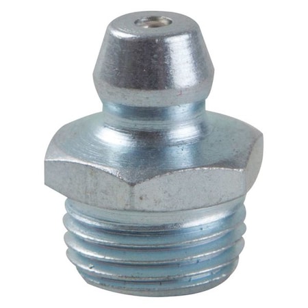 Grease Fitting, Straight, Stl, 9/16" L, PK10