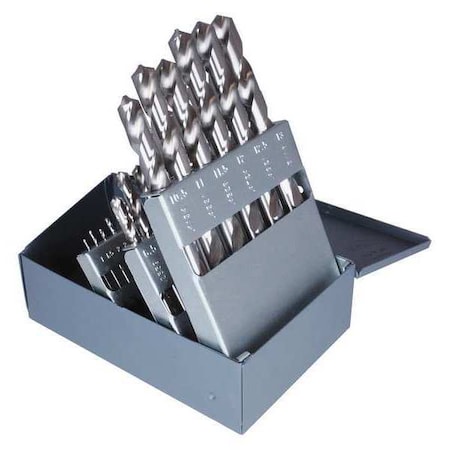 29PC 118 Degree General Purpose Jobber Length Drill Set Cle-Line 1898 Bright HSS RHS/RHC 1/16-1/2x1/64