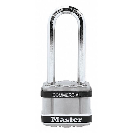 Padlock, Keyed Alike, Long Shackle, Square Stainless Steel Body, Boron Shackle, 15/16 in W