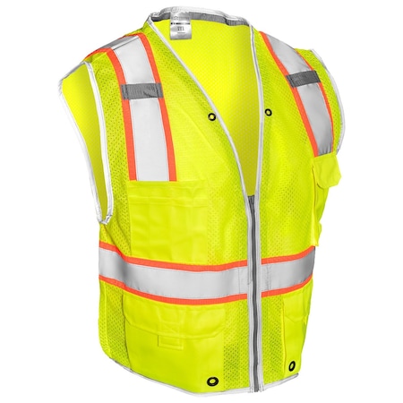 2X, Lime, Class 2, Premium Brilliant Series Heavy Duty Vest