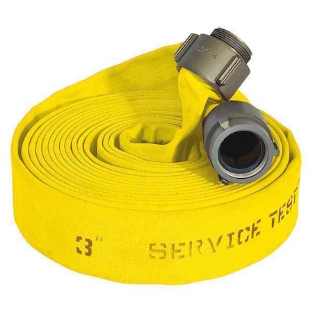 Fire Hose, Double Jacket, 50 ft Length, 2 in Hose Inside Dia., EPDM Hose Tube, MNH Fitting A