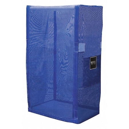 PVC Cart Cover,32 In. 3 Shelf,Blue Mesh