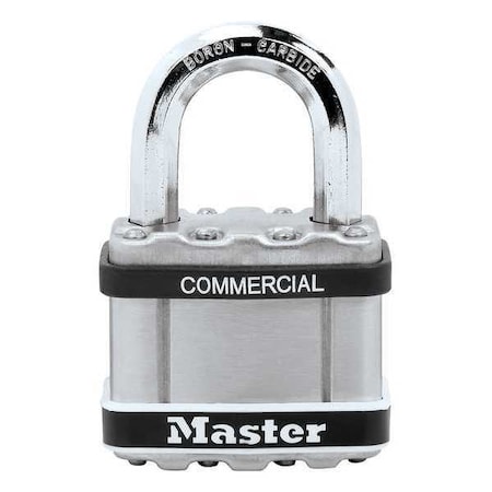 Padlock, Keyed Different, Standard Shackle, Square Stainless Steel Body, Boron Shackle, 15/16 in W