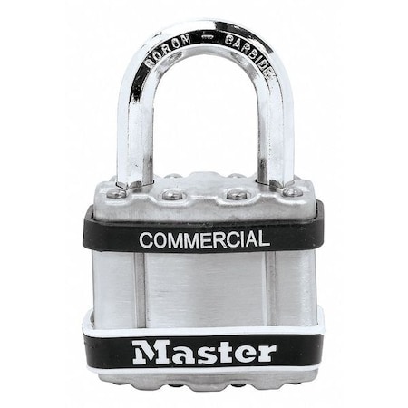 Padlock, Keyed Alike, Standard Shackle, Square Stainless Steel Body, Boron Shackle, 13/16 in W