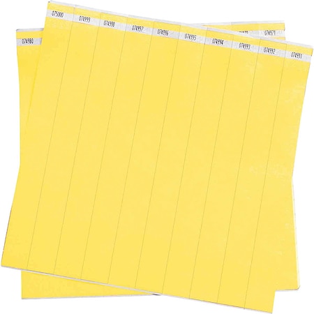 ID Wristband, Polyethylene, 1 in W, Yellow, 500 PK