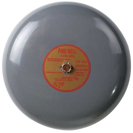 Fire Bell,Gray,8 In.