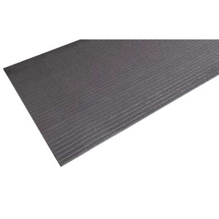 Antifatigue Mat, 30 ft. L x 2 ft. W, 5/8" Thickness, Closed Cell PVC Foam, Corrugated, Black