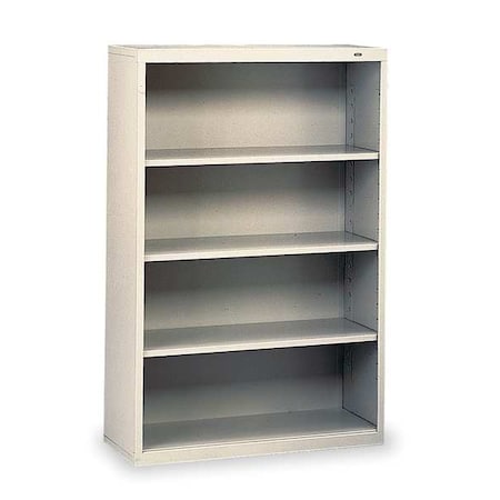 4-Shelf Stationary Bookcase, 52"x34-1/2" Light Gray