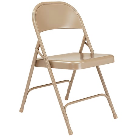 Folding Chair, Steel, Beige,PK4