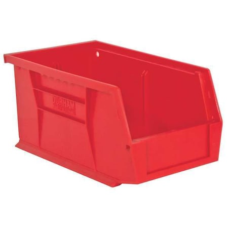 Hang & Stack Storage Bin, Copolymer Polypropylene, Red, 5 in H, 5-1/2 in W, 11-3/8 in L
