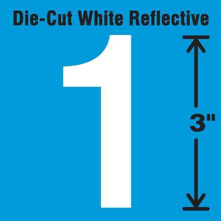Number Label, Vinyl, 3 in H, 1-3/4 in W, PK5