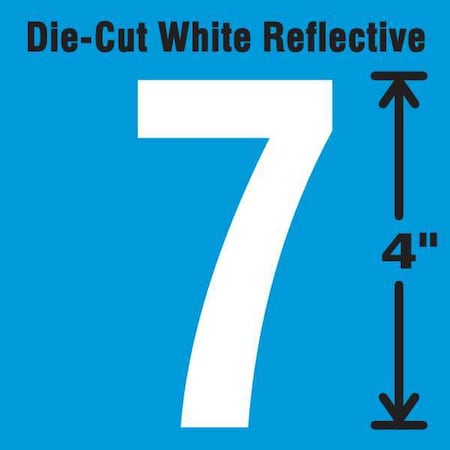 Number Label, Vinyl, 4 in H, 2-1/2 in W, PK5