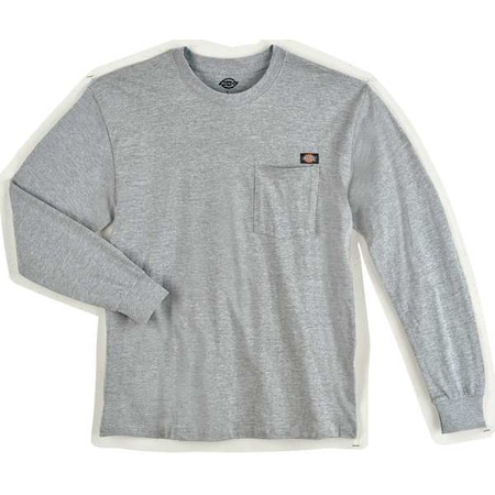 Men's Long Sleeve T-Shirt, Cotton, Pullover, Gray, XL