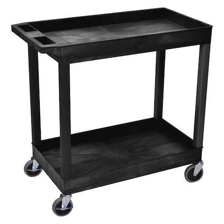 High Density Polyethylene (Shelf)/Polyvinyl Chloride (Leg) Deep Shelf Utility Cart, 400 lbs