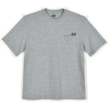 Men's Short Sleeve T-Shirt, Cotton, Pullover, Gray, 2XL