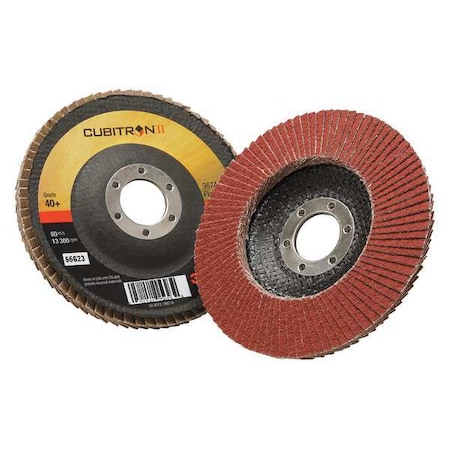 Flap Disc,T29,4-1/2in. x 7/8in.,40