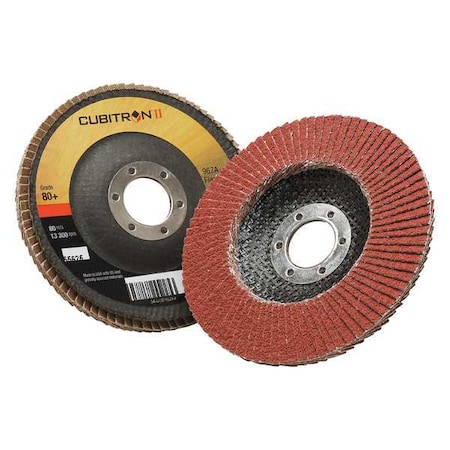 Flap Disc,T29,4-1/2in. x 7/8in.,80