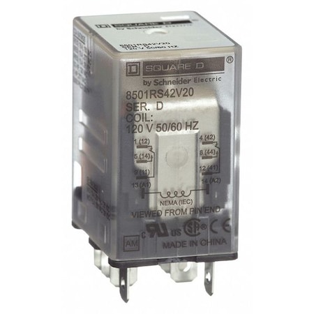 Socket, General Purpose Relay, Square, 15 A, 8 Pins, Quick Connect