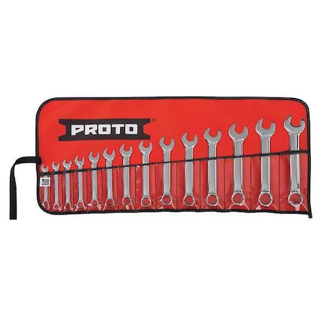 Combo Wrench Set,Short,Metric,12Pt,14 PC