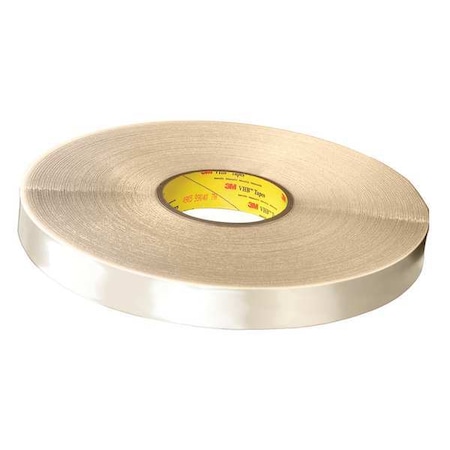Double-Sided Foam Tape, 1/2 in W, 27 yd L, 1/32 in, Polyethylene Foam, Double-Sided