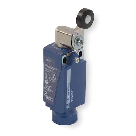 Limit Switch, Roller Lever, Rotary, 1NC/1NO, 10A at 240V AC, Actuator Location: Side