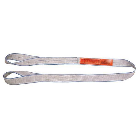 Web Sling, Type 4, 4 ft L, 2 in W, Polyester, Silver