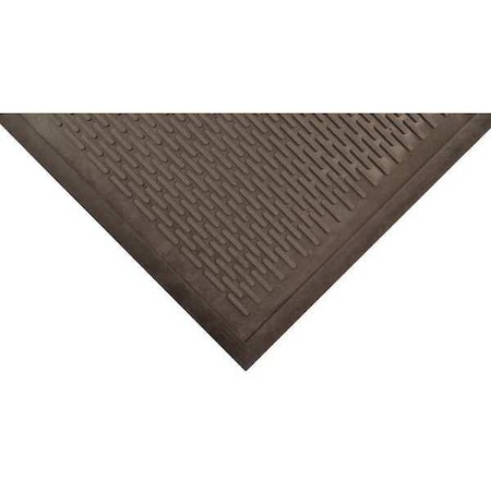 Entrance Mat, Rubber, 1/4 in Thick, Black, 4 ft W x 6 ft L