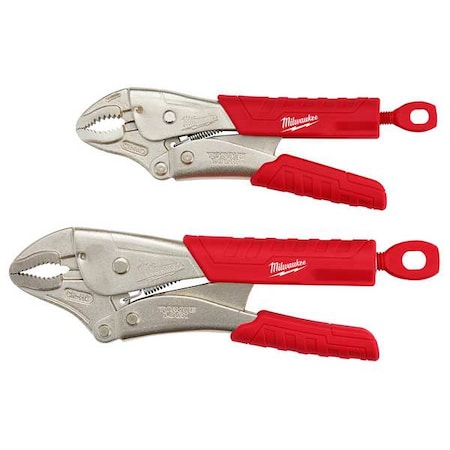 2 Piece Torque Lock Locking Pliers Set Overmold Handle