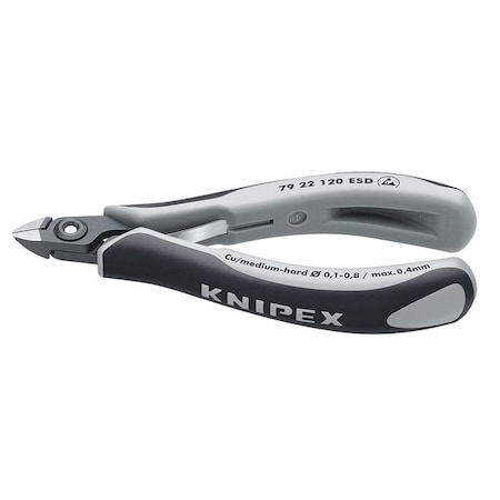 4-3/4" Precision Electronics Side Cutter, ESD, Ergonomic Grip