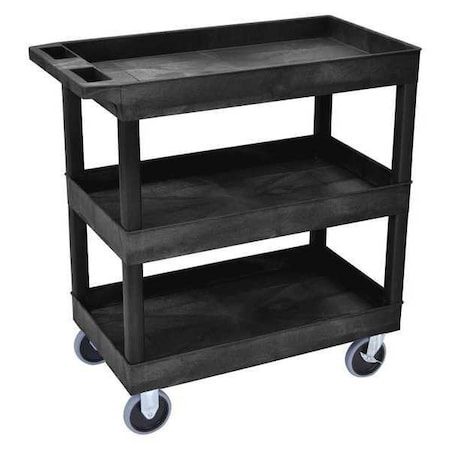Tub Shelf Cart, High Density Polyethylene (Shelf)/Polyvinyl Chloride (Leg), 500 lb Load Capacity