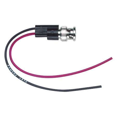 BNC Female and Male To 20 AWG Leads, BNC Male, 5-7/8", PVC, Black, Red