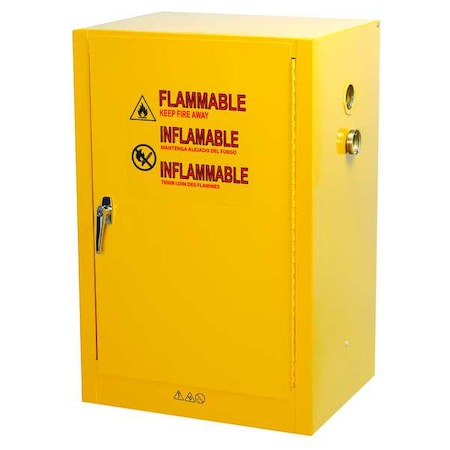 Hazardous Material Storage Cabinet, 12 gal, 1 Shelves, Steel, 23 in W x 36 1/2 in H x 18 in D