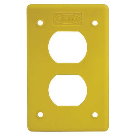 Duplex Cover Plate, Number of Gangs: 1 Thermoplastic, Yellow