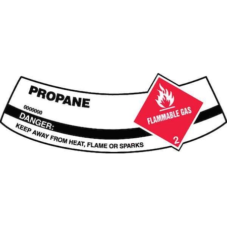 Cylinder Label, 2 in H, 5 1/4 in W, Vinyl, Arch, English, MCSLPRR