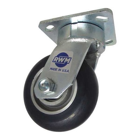 Kngpnlss Swvl Plate Caster,Poly,1050lb.