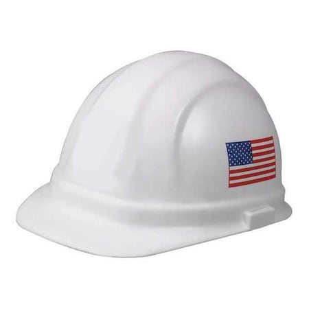 Hard Hat, Omega II, Polyethylene, 6 Point Ratchet, Type 1, Class E, White