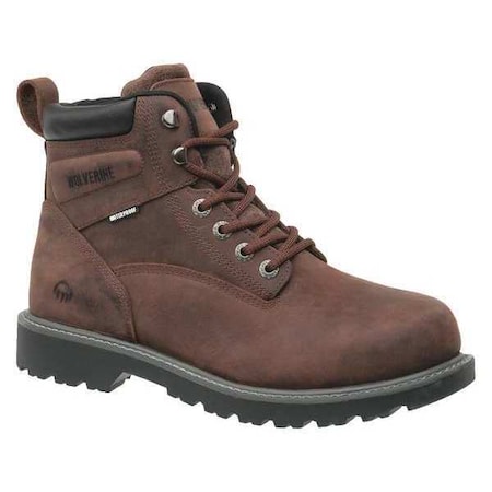 Men's 6-Inch Work Boot, 10 1/2 M, Steel Toe, 6 in H, Dark Brown, W10633