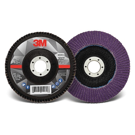 Flap Disc,5 in Dia, 7/8 in Arbor,40 Grit