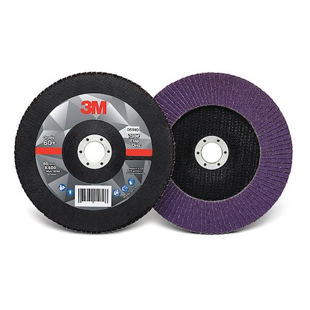 Flap Disc,7 in Dia, 7/8 in Arbor,60 Grit