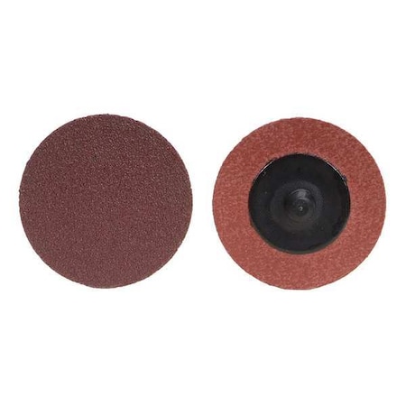 Quick-Change Sanding Disc, 3 in Dia, 80 Grit, TR, Aluminum Oxide, R766, PK50