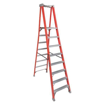 10 ft Fiberglass Platform Stepladder, 300 lb Capacity