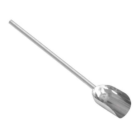 Hand Scoop,16 oz.,Long Handle,Silver