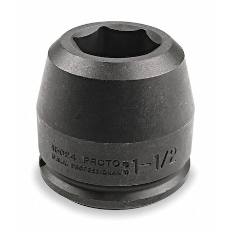 1-1/2" Drive, 1-7/8" Size, SAE Impact Socket, 6-Point, Black Oxide