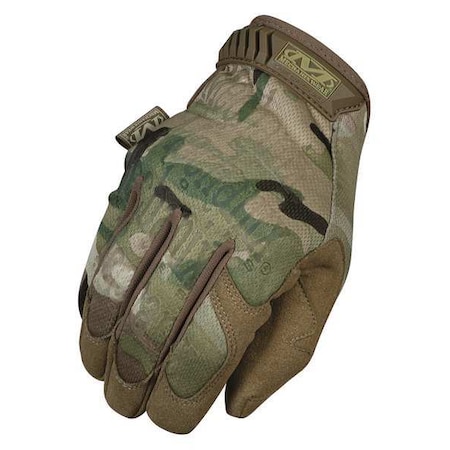 Tactical Glove, Synthetic Leather Palm, 10" Length, Slip-On Cuff, Full Finger, Tricot Lining, Size M