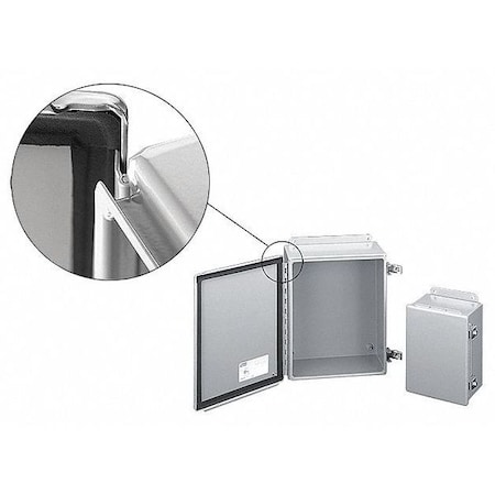 1/4 Turn Latch Electrical Enclosures, 14 in H, 6-3/4 in D, 12 in W, 12, 13, Steel