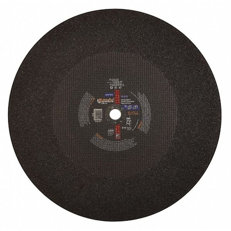 Abrasive Cut-Off Wheel, Type 1, 20 in Dia, 0.1875 in Thick, 1 in Arbor Hole Size, Aluminum Oxide