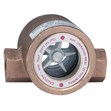 Sight flow indicator, 1/4" body, 3.063" L x 2.250" D x 2.125" H (78 x 57 x 54 mm), 1.7 lb (0.8 kg).