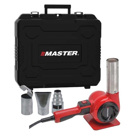 Heat Gun Kit, Corded Powered, 120V AC, Fixed Temp. Setting, 1,440 W Watt, Pistol-Grip Handle